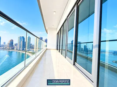 AC Free | One Month Free | Fully Sea View 3BR + Maid Room | 5 Washrooms | Laundry Room | All Master