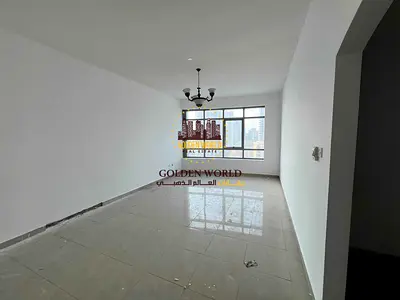 For Rent in Al Majaz 2: 2 bedrooms, living room, free AC, 2 bathrooms, laundry room, free gym & pool. Paid parking AED 2,000. Rent AED 44K.