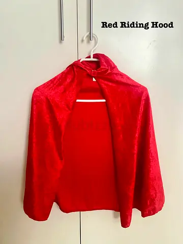 Red Velvet Little Red Riding Hood Cape - Kids Costume Hooded Cloak
