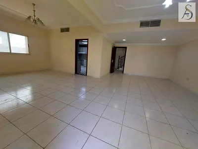 Spacious 3 bedroom hall double story villa with central AC covered parking/Al Jazzat area
