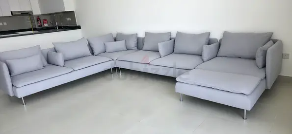 Almost brand new Ikea sodhremn U shape sofa light gray
