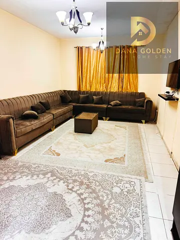 For monthly rent: a room and a living room with two bathrooms in Al Taawun, Sharjah.