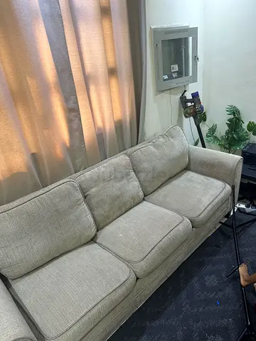 Pan home Light grey 3-seater fabric sofa in good condition