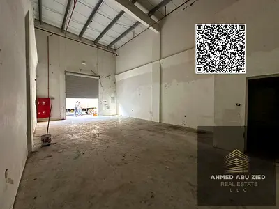 Annual rent: 1,100 sq ft warehouse, fully equipped with electricity, civil defense and water. 4 payments. Security deposit: non-cashable cheque.