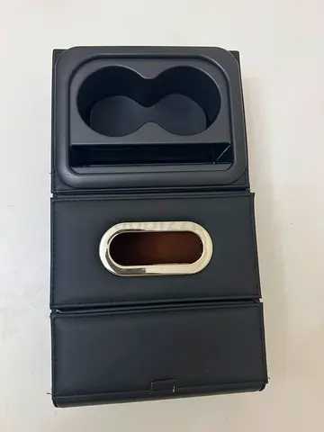 Black Car Center Console Organizer | Double Cup Holder | Stylish & Practical