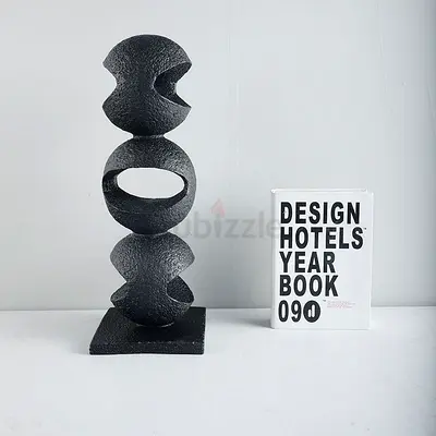 Modern Abstract Black Stone-like Sculpture — Decorative Collectible
