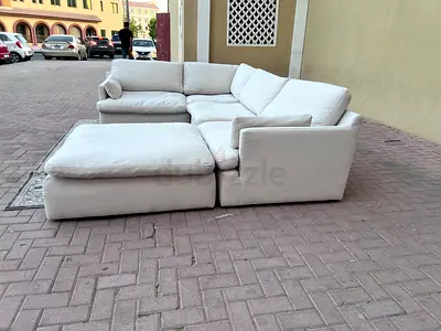 Home Center Feather filled Sofa Beige