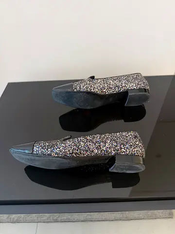 Sparkly Chanel Glitter Loafers for Women