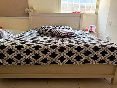 Bed with side tables and Mattress