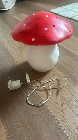Egmont Toys Mushroom bedside lamp - red polka dot night light with EU socket
