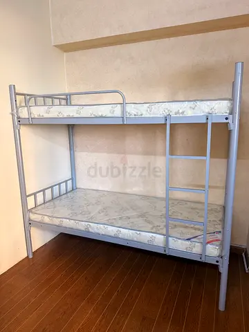 steel Bunk Bed Frame with Two Mattresses - brand new