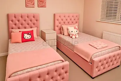 Luxury Fabric Bed Frame With Stylish Modern Design Headboard