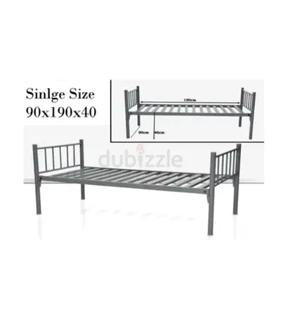 Single Metal Bed Frame - 90x190cm, Simple Sturdy Design