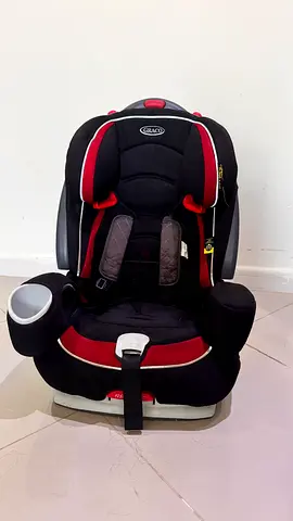 Graco convertible car seat - black/red, good used condition