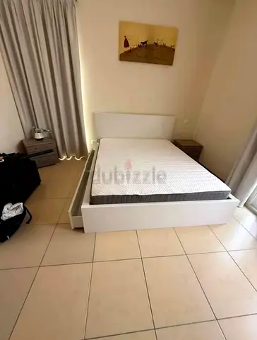 Ikea Queen size bed with mattress and storage drawers