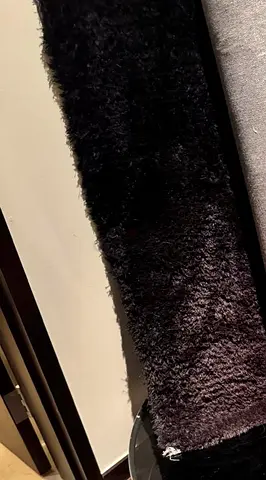 Black Shaggy Runner Rug - Good Condition