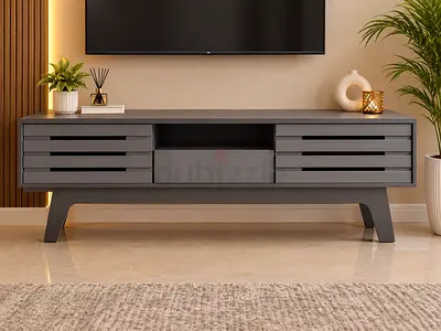 Modern Matte Grey TV Unit and Entertainment Center