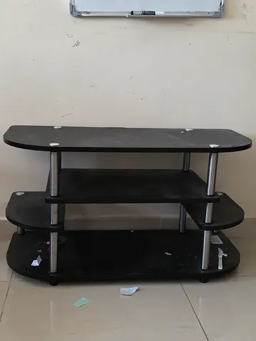 Black 3-Tier TV Stand / Entertainment Unit - Compact