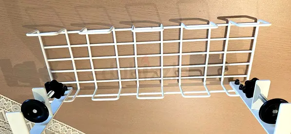 Under-desk cable management tray, white, clamp mount, no drilling