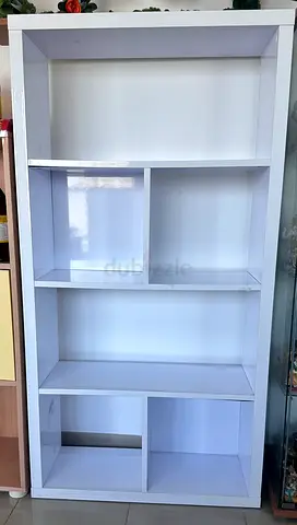 White 6-Compartment Bookcase / Display Shelf - Good Condition