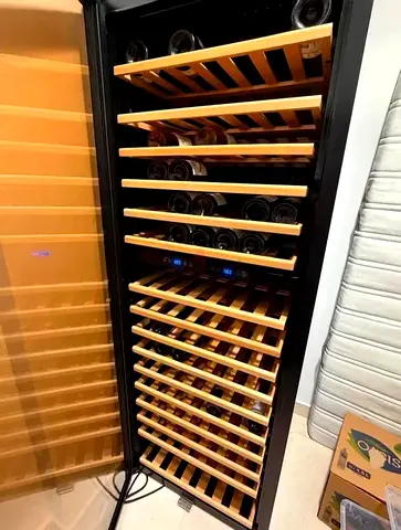 Terim Freestanding Dual Zone Wine Fridge with Wooden Shelves