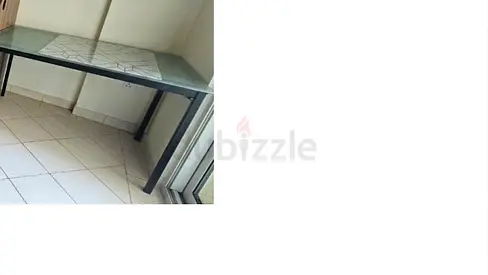 Wooden table @50 aed2 tables - Solid Wood Dining Table with Ceramic Inset - 4 Seater, Good Condition