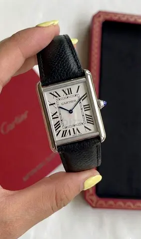 Cartier Tank Stainless Steel Classic Leather Strap Watch