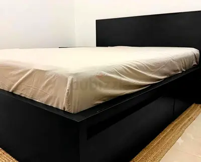 Ikea Queen size bed with mattress and storage drawers