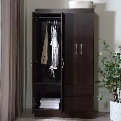 4 Door Wardrobe - Light Brown