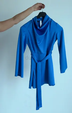 New River Island Electric Blue Satin Dress – Size S