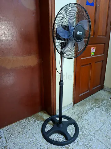 Used Ikon Pedestal Fan - Adjustable Height, Working Condition