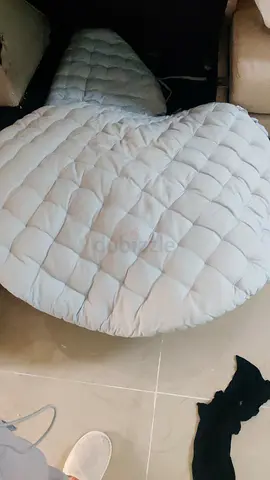 Round quilted floor cushion - light blue, cotton made. Have 2 of them