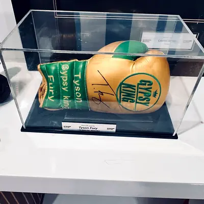 Signed Tyson Fury 'Gypsy King' Boxing Glove in Display Case