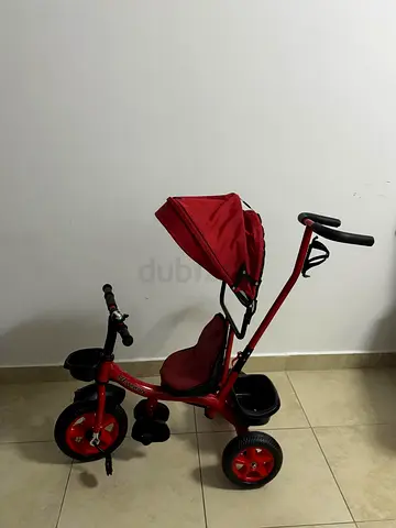 Kids Tricycle with Parent Push Handle & Sun Canopy – Perfect New Condition
