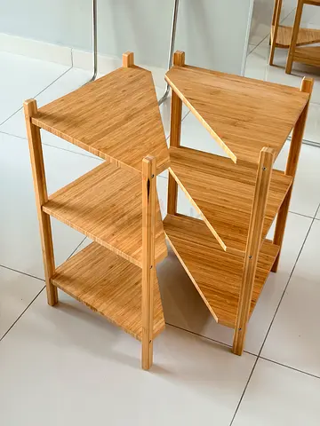 Solid Wood Bamboo Nesting Side or corner Tables - Set of 2