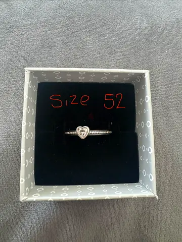 PANDORA Silver heart ring, size 52