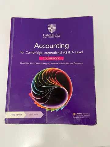 Cambridge International AS & A Level Accounting Coursebook