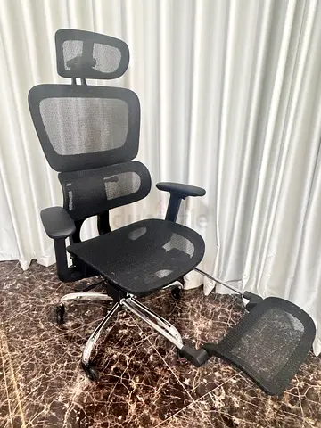 Larkleaves Ergonomic Mesh Office Chair with Footrest - Black