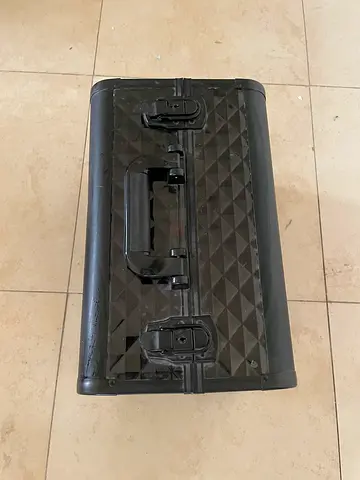 Black hard makeup/beauty case with handle and latches