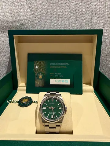 Rolex Oyster Perpetual 36mm Green Dial with Box and Papers
