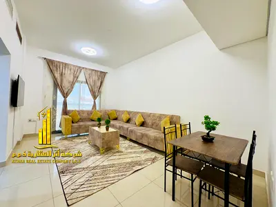 Luxury apartment, second occupancy, one bedroom, living room with open balcony. Ajman, Al Nuaimiya