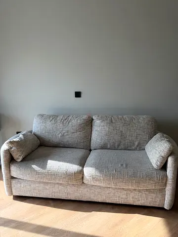 Light grey 2-seater fabric sofa in good condition