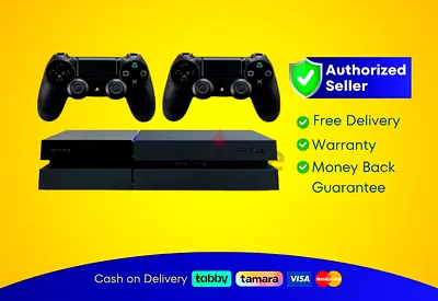 Sony PlayStation 4 - Fat - Black - 500GB with 2 Controller | Brand New | Warranty | FREE Delivery