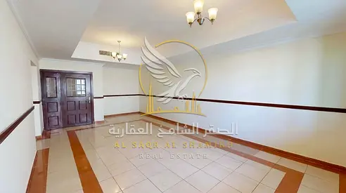 غرفتين وصالة للإيجار السنوي في المجرة الشارقة بإطلالة بحرية ومساحة واسعة جداً