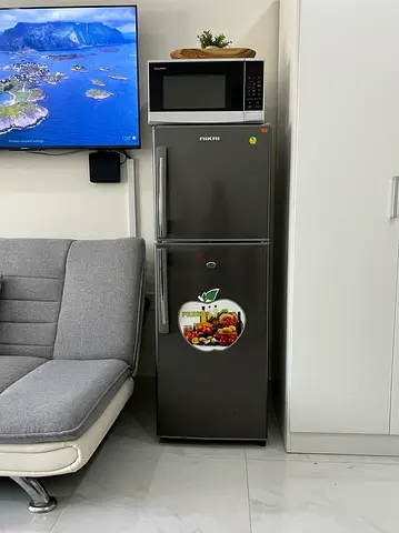 Nikai Double Door Refrigerator - Grey, Good Working Condition