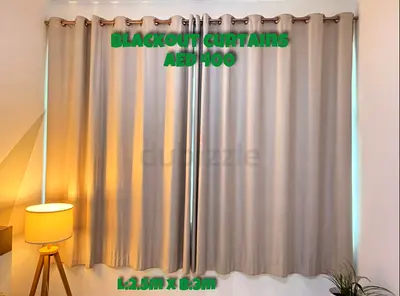 Blackout Curtains with Rod - AED 500