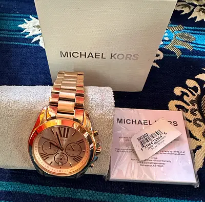 Michael Kors Bradshaw Women's Chronograph Watch with Box