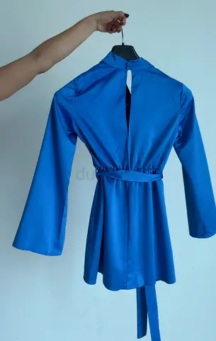New River Island Electric Blue Satin Dress – Size S