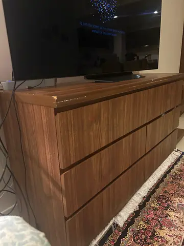 Wooden TV Entertainment Unit / Media Console - Walnut Finish