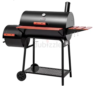 Large Outdoor Charcoal Offset Smoker Grill with Side Firebox